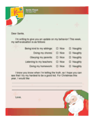 Letter To Santa Behavior Checklist
