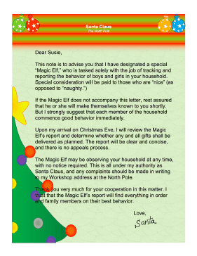 Magic Elf Letter