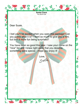 Letter from Santa Claus About a Special Gift