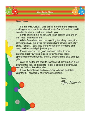 Letter from Mrs. Claus
