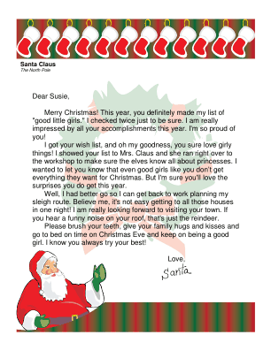 Letter from Santa to a Girl