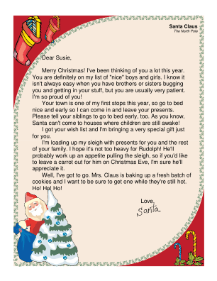 Letter from Santa to Child with Brothers and Sisters