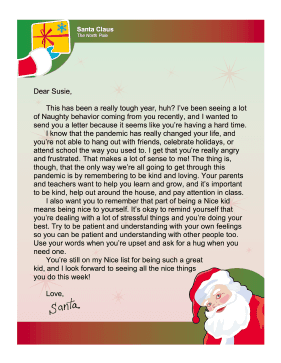 Santa Letter Naughty During Covid