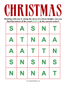 Christmas Word Puzzle Santa