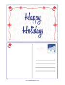 Happy Holidays Santa Hat Postcard