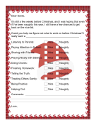 Letter to Santa Checklist