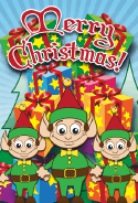 Santa Elves Packages Christmas Card