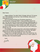 Letter from Santa for Christmas Birthday