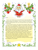Santa Letter Reindeer Answers