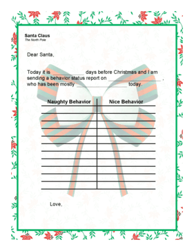 Behavior Letter To Santa From Parent