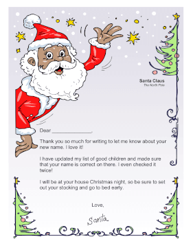 Child Name Change Santa Letter