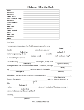 S-A-N-T-A Worksheet - Fill In The Blanks - Super Simple