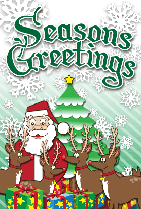 Christmas Tree Santa Card