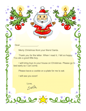 Letter From Santa To A Little Boy