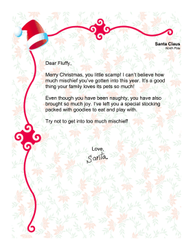 Letter From Santa To A Pet