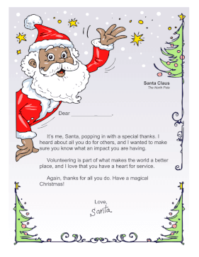 Letter From Santa To A Volunteer