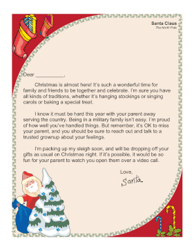 Military Parent Santa Letter