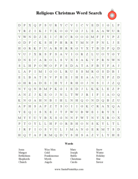 Religious Christmas Word Search