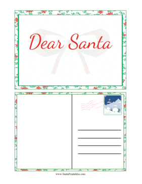 Ribbon Santa Postcard