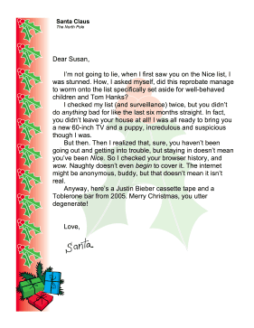 Santa Letter Adult Funny Nice List