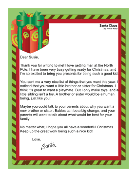 Santa Letter Asking For Sibling