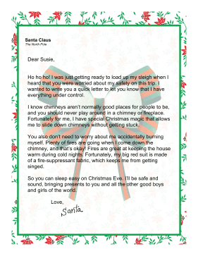 Santa Letter Chimney Safety
