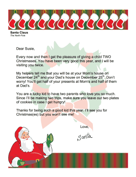 Santa Letter Divorced Parents