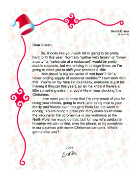 Santa Letter During Covid Adult