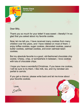 Santa Letter Favorite Cookie