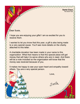 Santa Letter Gift Donation