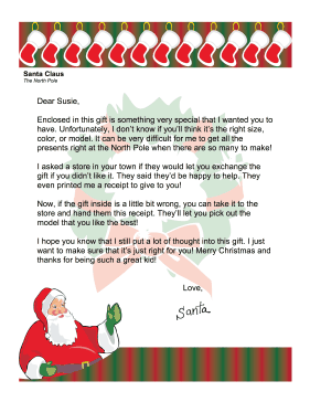 Santa Letter Gift Receipt