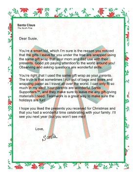 Personalized Letter/Gift From Santa Wrapping Paper