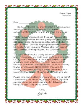 Santa Letter Help Animals