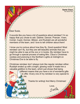 Santa Letter How Reindeer Fly