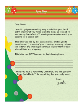 Santa Letter IOU