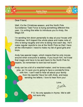 Santa Letter Introducing Magic Elf