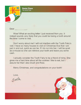 Santa Letter Lost Tooth