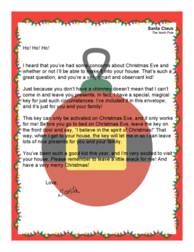 Santa Letter Magic Key