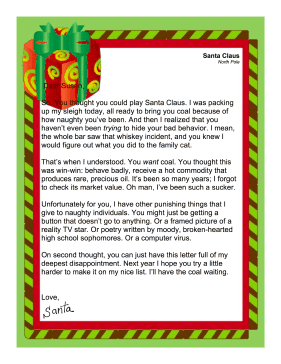 Santa Letter Naughty Adult