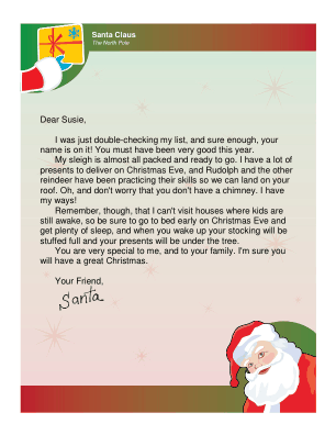 Letter from Santa to Child Whose House has no Chimney