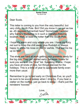 Letter from Santa Claus from the North Pole