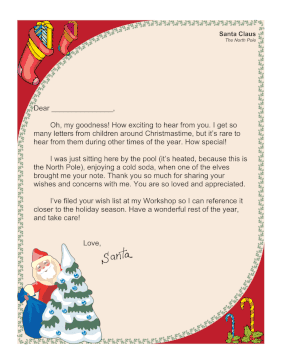 Santa Letter Not At Christmastime