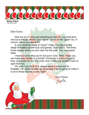 Letter from Santa to Older Child who Might Not Believe