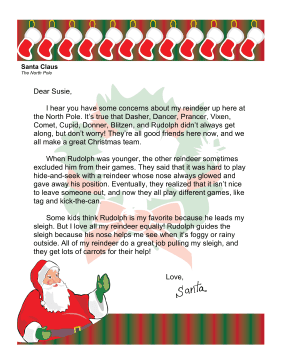 Santa Letter Reindeer Games