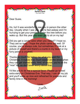 Letter from Santa Claus about Meeting Child