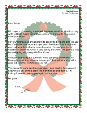 Santa Letter Summer Update