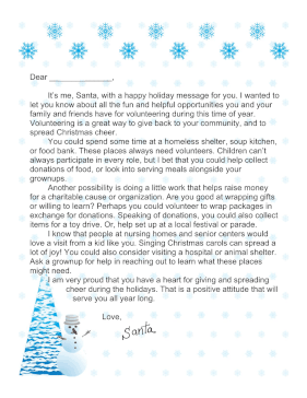 Santa Letter Volunteering During Holidays