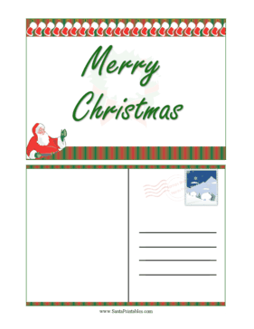 Santa Merry Christmas Postcard