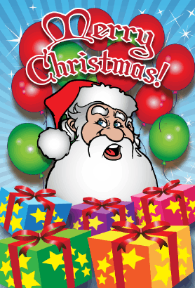 Santa Packages Christmas Card