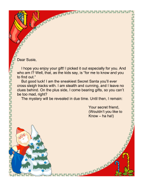 Secret Santa Letter